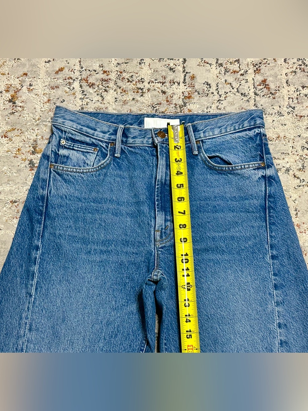 MOTHER The Lemon Twist Sneak High Waist Wide Leg Jeans size 28 - Picture 8 of 14
